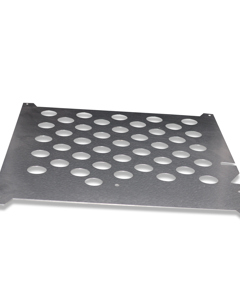 Sheet metal part in front of nest Step NAT-C-2400 holes